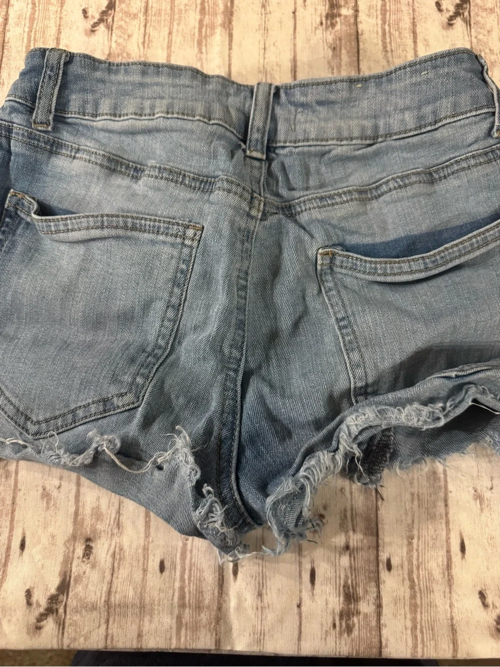 Altar’d State Frayed Hem Light Blue Denim Shorts
